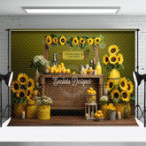 Aperturee - Summer Sunflower Shop Lemon Candle Photo Backdrop